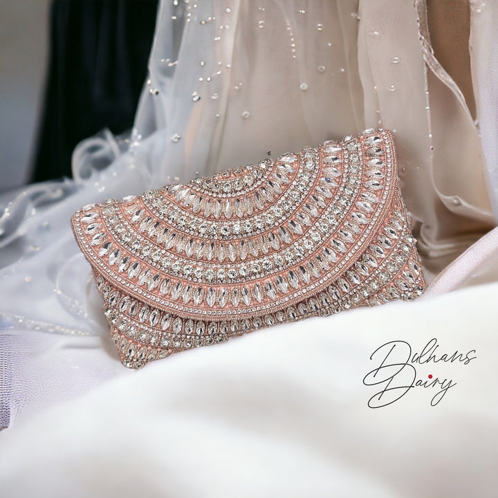 Handmade Crystal Bridal Clutch: Wedding Day Evening Bag