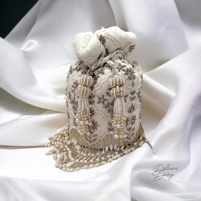 Ivory Bridal Beaded Potli Bag