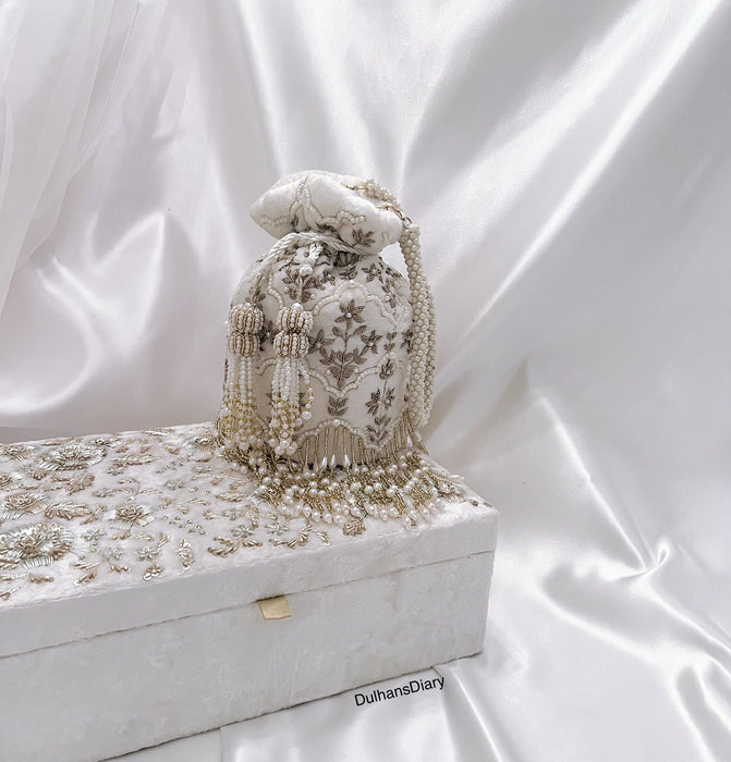 Ivory Bridal Beaded Potli Bag