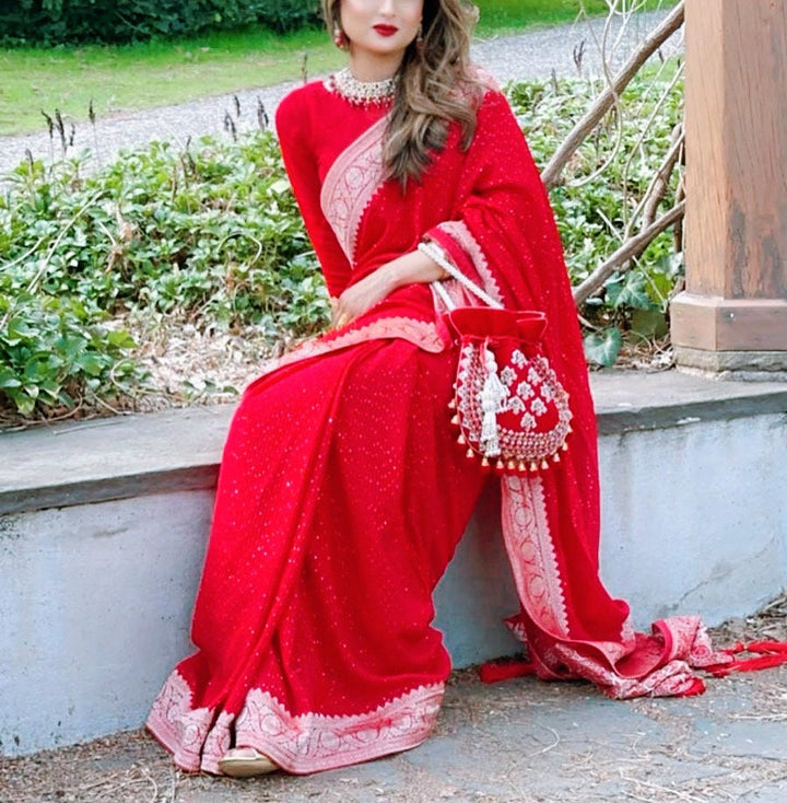 Handmade Maroon Velvet Potli Bag: Embroidered Bridal Clutch