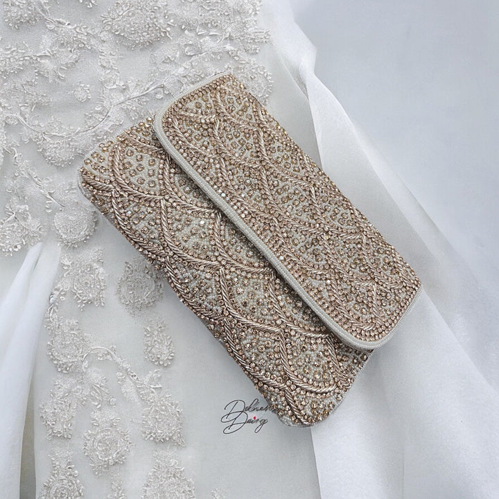Handmade Crystal Bridal Clutch: Beaded Wedding Purse