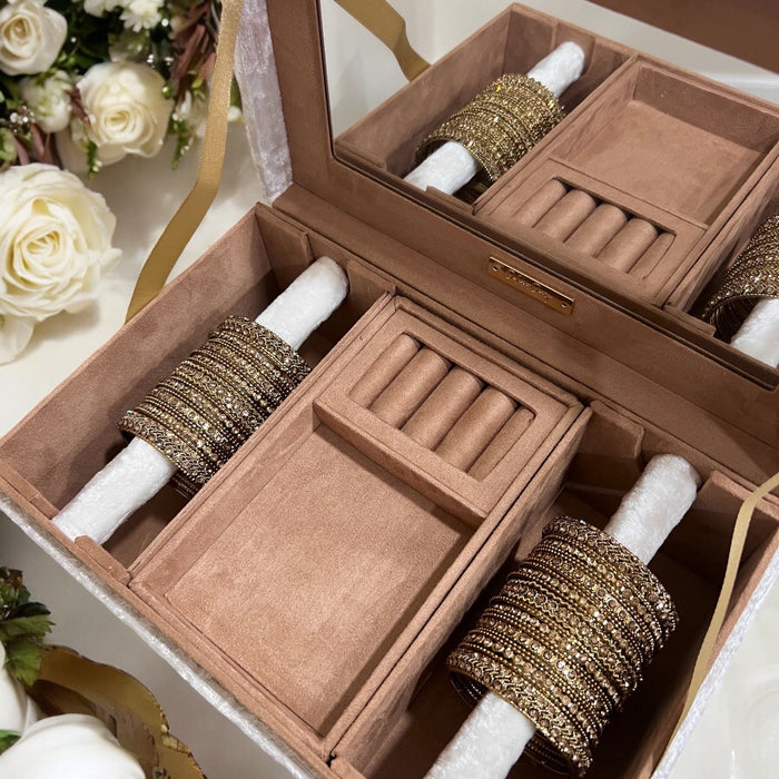 Indian Bridal Bangle Set: Gold Finish Crystal Jewelry