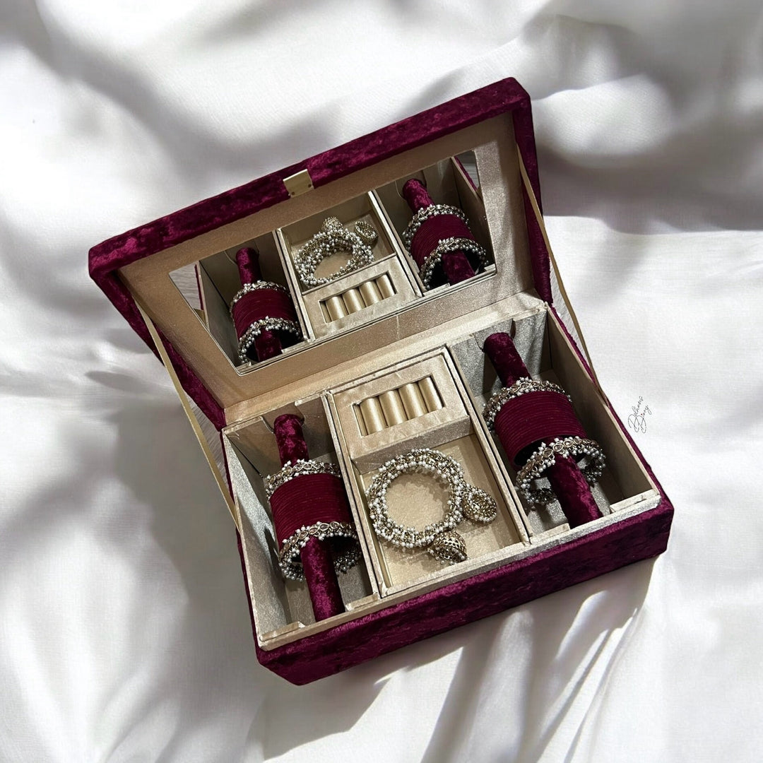 Maroon Trousseau Box | Handmade Jewelry Box | Gift Box | Bangle Box | Memorybox | Bridalkeepsake | Personalized Gift Box