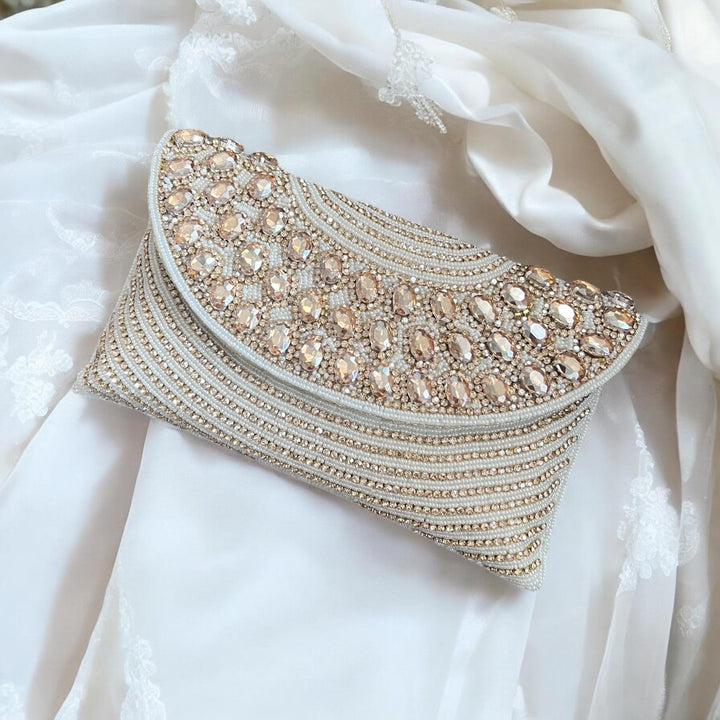Handmade Crystal Bridal Clutch: Beaded Evening Wristlet