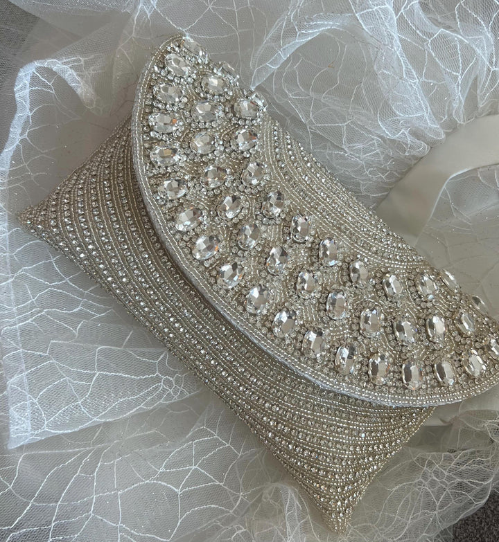 Handmade Crystal Bridal Clutch: Beaded Evening Wristlet