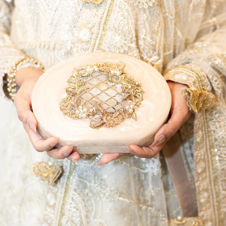 Ivory Bridal Clutch: Hand Embroidered Resin Wedding Clutch