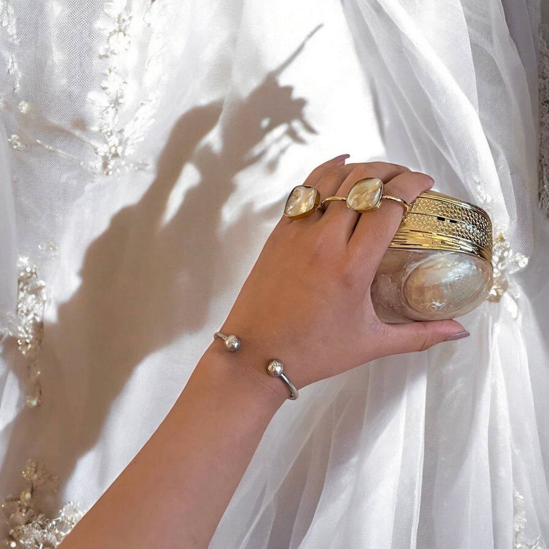 Pink Abalone Shell Minaudiere Clutch: Beach Wedding Wristlet