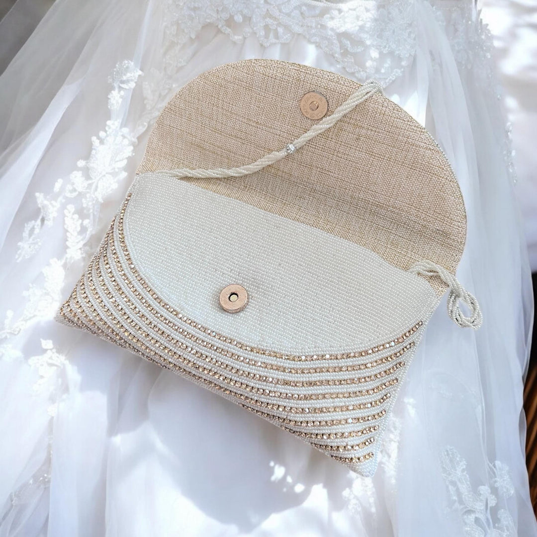 Handmade Crystal Bridal Clutch: Beaded Evening Wristlet