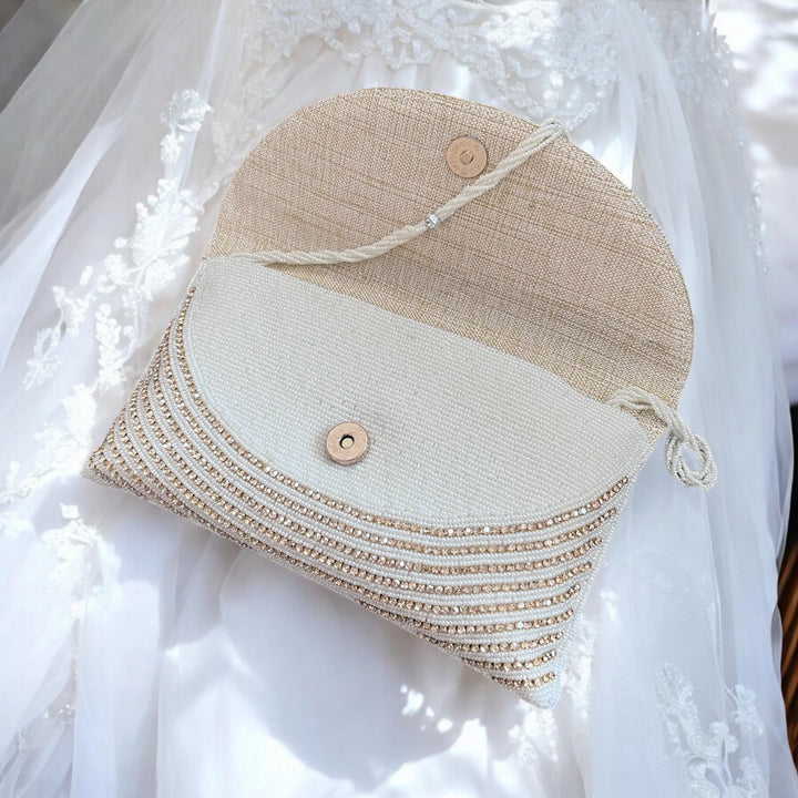 Handmade Crystal Bridal Clutch: Beaded Evening Wristlet