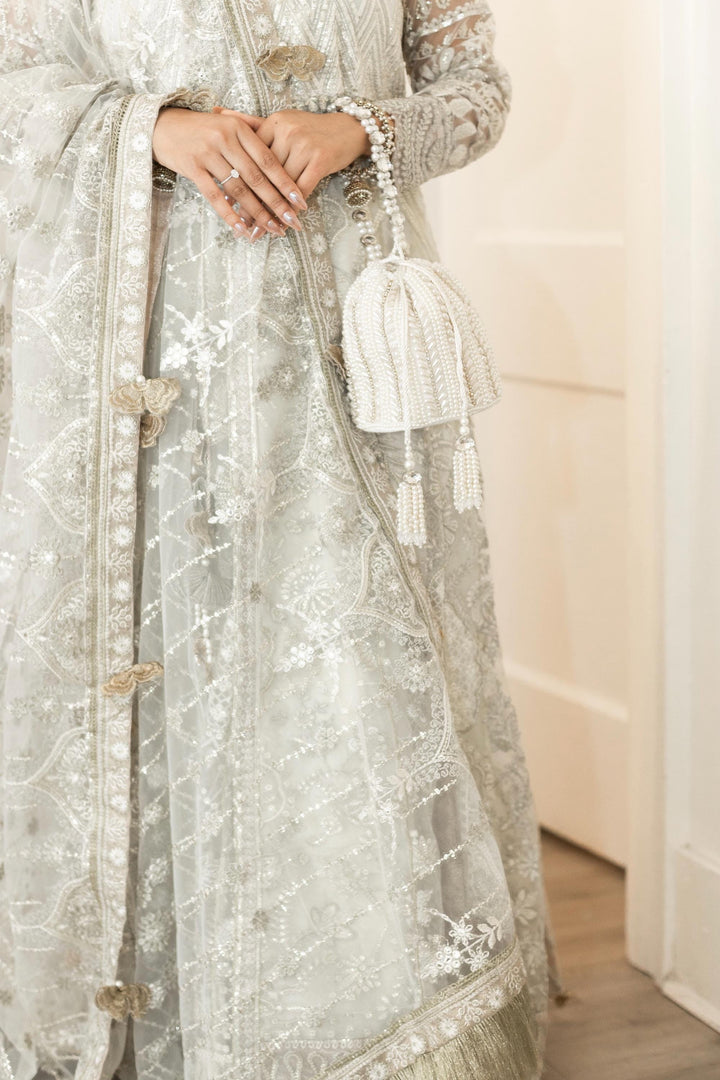 Ivory Beaded Bridal Potli Bag: Handmade Raw Silk Wedding Clutch