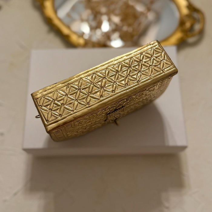 Handmade Gold Plated Brass Clutch: Vintage Style Handbag