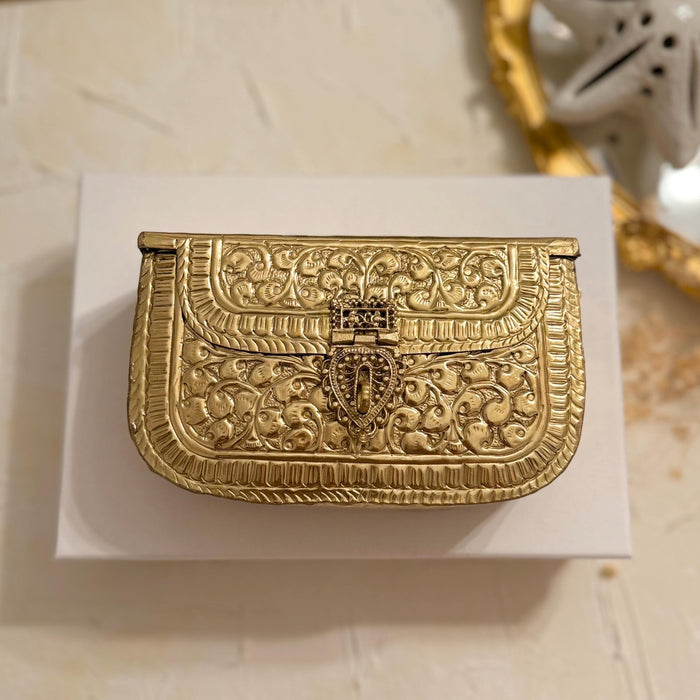 Handmade Gold Plated Brass Clutch: Vintage Style Handbag