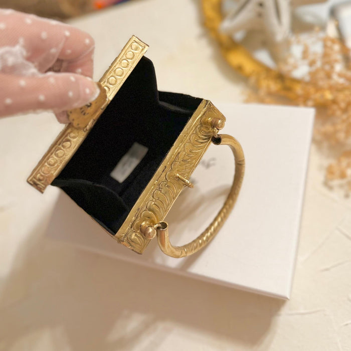 Brass Beauty | Gold Plated Statement Antique Clutch Made With Pure Brass