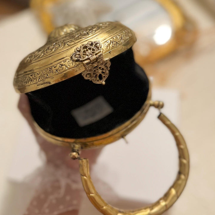 14K Gold Plated Brass Clutch | Mini Top Handle Bag