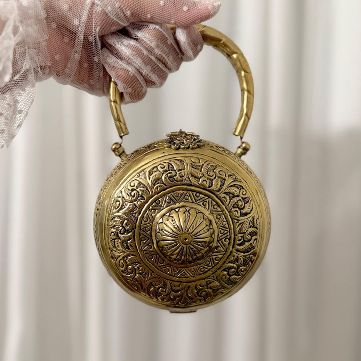 14K Gold Plated Brass Clutch | Mini Top Handle Bag