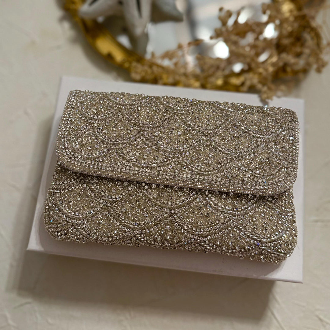 Handmade Crystal Bridal Clutch: Beaded Wedding Purse