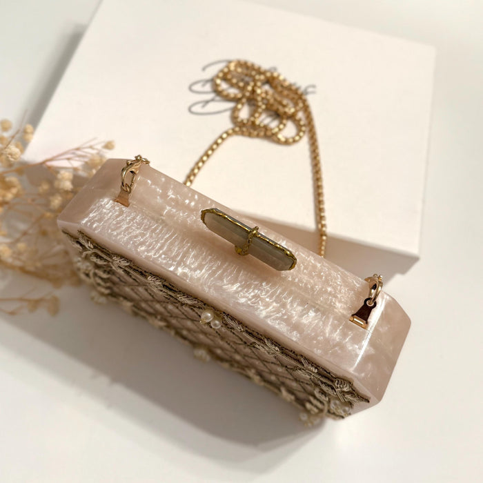 Ivory & Gold Wedding Evening Bag
