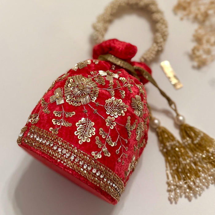 Tomato Red Bridal Potli Bag