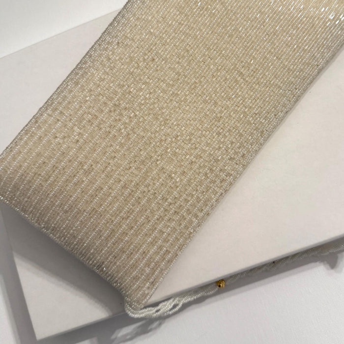 Ivory Beaded Bridal Clutch: Silk Envelope Wristlet