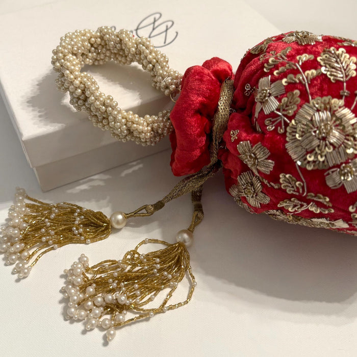 Tomato Red Bridal Potli Bag