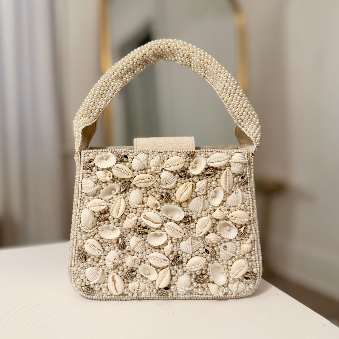 Natural Shell Clutch: Beach Wedding Bridal Minaudiere