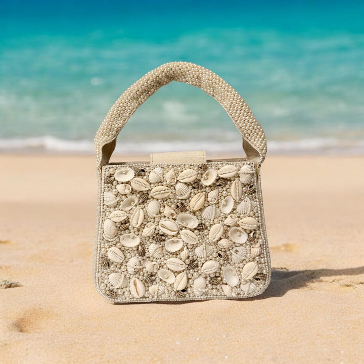 Natural Shell Clutch: Beach Wedding Bridal Minaudiere