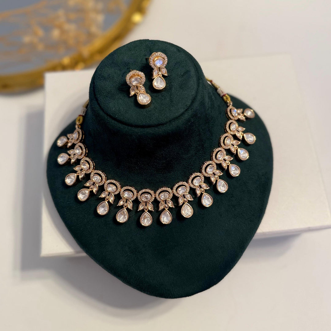 Gold Premium Kundan Necklace Set | Indian Necklace set | Gift for her