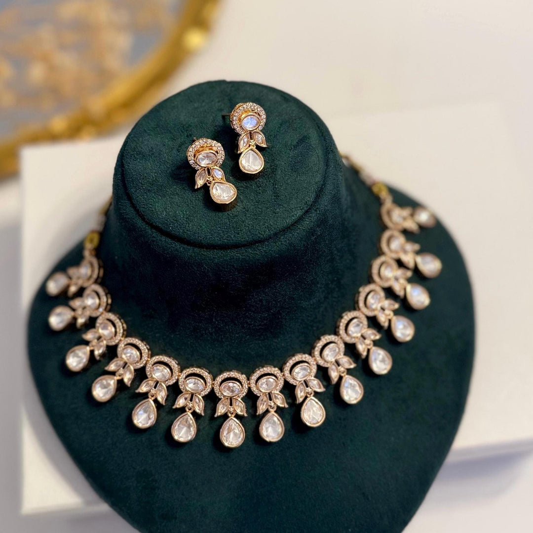 Gold Premium Kundan Necklace Set | Indian Necklace set | Gift for her