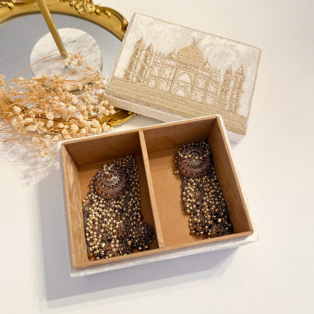 Handmade Taj Mahal Keepsake Box: Velvet Bridal Jewelry Box