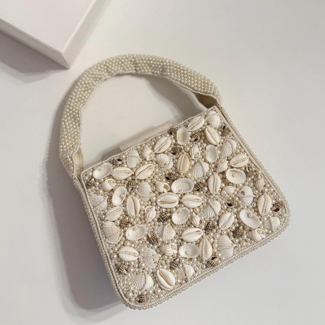 Natural Shell Clutch: Beach Wedding Bridal Minaudiere