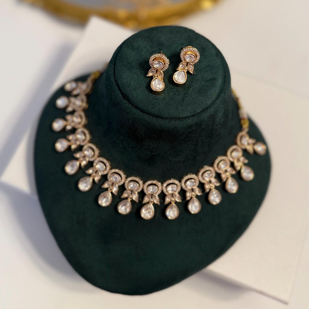 Gold Premium Kundan Necklace Set | Indian Necklace set | Gift for her