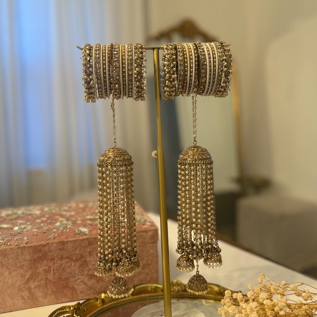 Champagne Bridal Kalira Set: Indian Wedding Jewelry