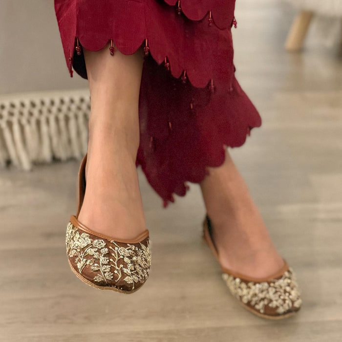 Bronze Brown Khussa Juttis