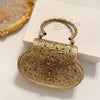 Handmade brass clutch with handle 
