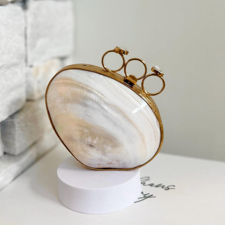 Natural Seashell Minaudiere Clutch | Beach Wedding Bridal Purse