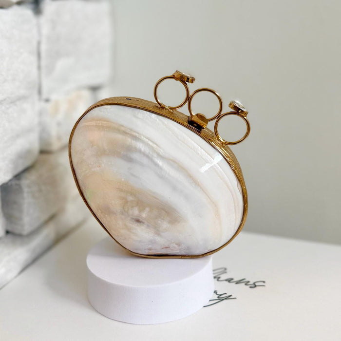 Natural Seashell Minaudiere Clutch | Beach Wedding Bridal Purse