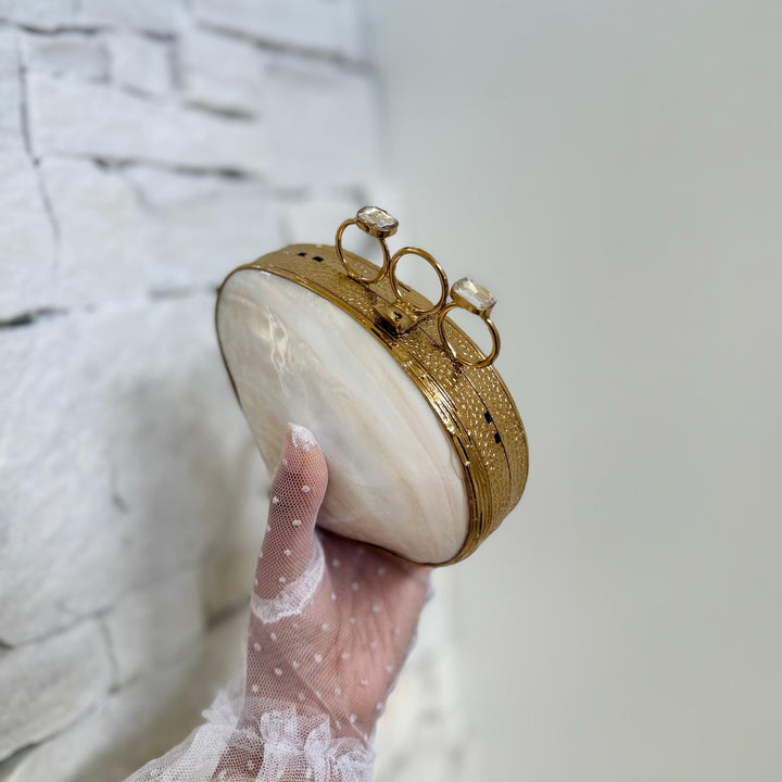 Natural Seashell Minaudiere Clutch | Beach Wedding Bridal Purse