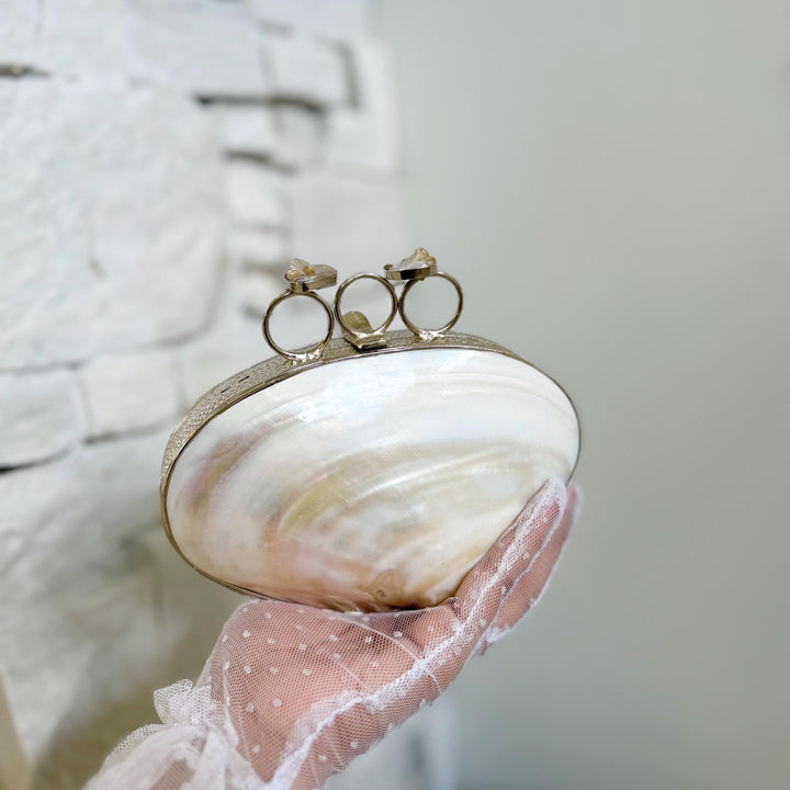 Natural Seashell Minaudiere Clutch | Beach Wedding Bridal Purse