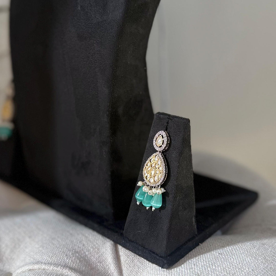 Victorian Kundan Choker Set: Blue, Silver & Gold Indian Jewelry