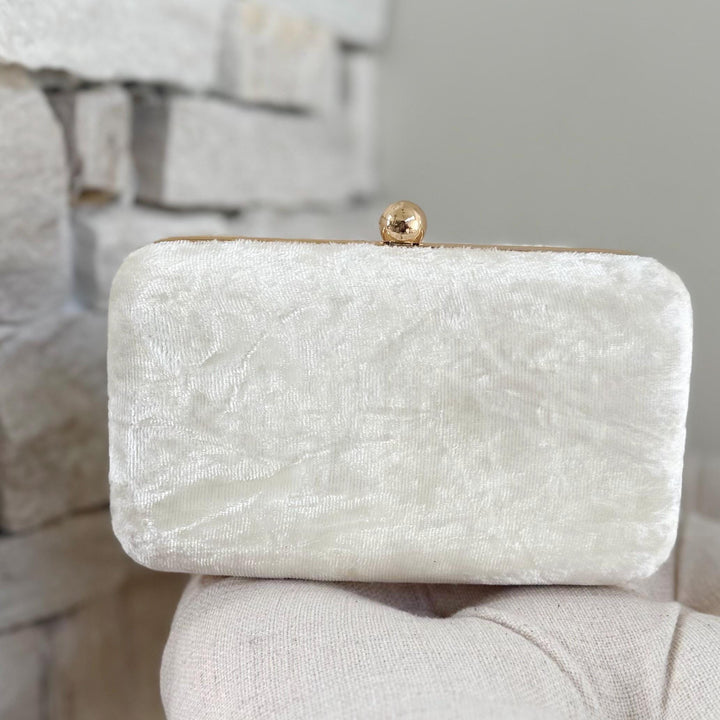 Ivory Beaded Bridal Clutch: Wedding Evening Bag With Gold Embroidery